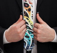Handmade Leopard Tie Psychedelic Op Art Necktie Cheetah Neckwear Party Gift Luxe