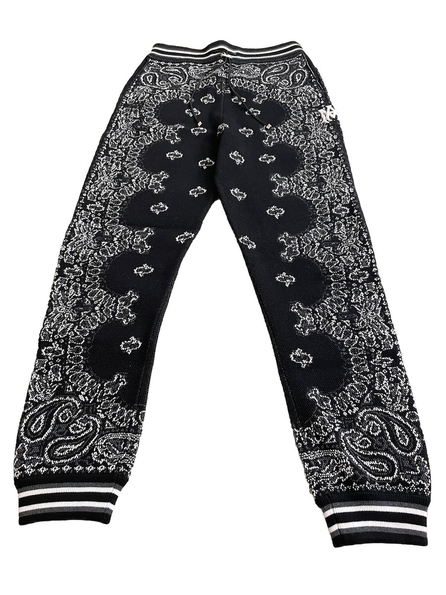 AMIRI Bandana Crotchet Basketball Sweatpants Black Men's Size