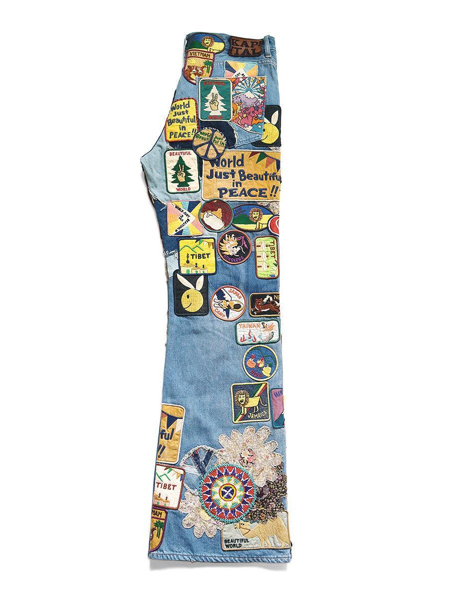 Kapital 12.5oz Denim 5P Rat Flare Pants (BEAUTIFUL WORLD