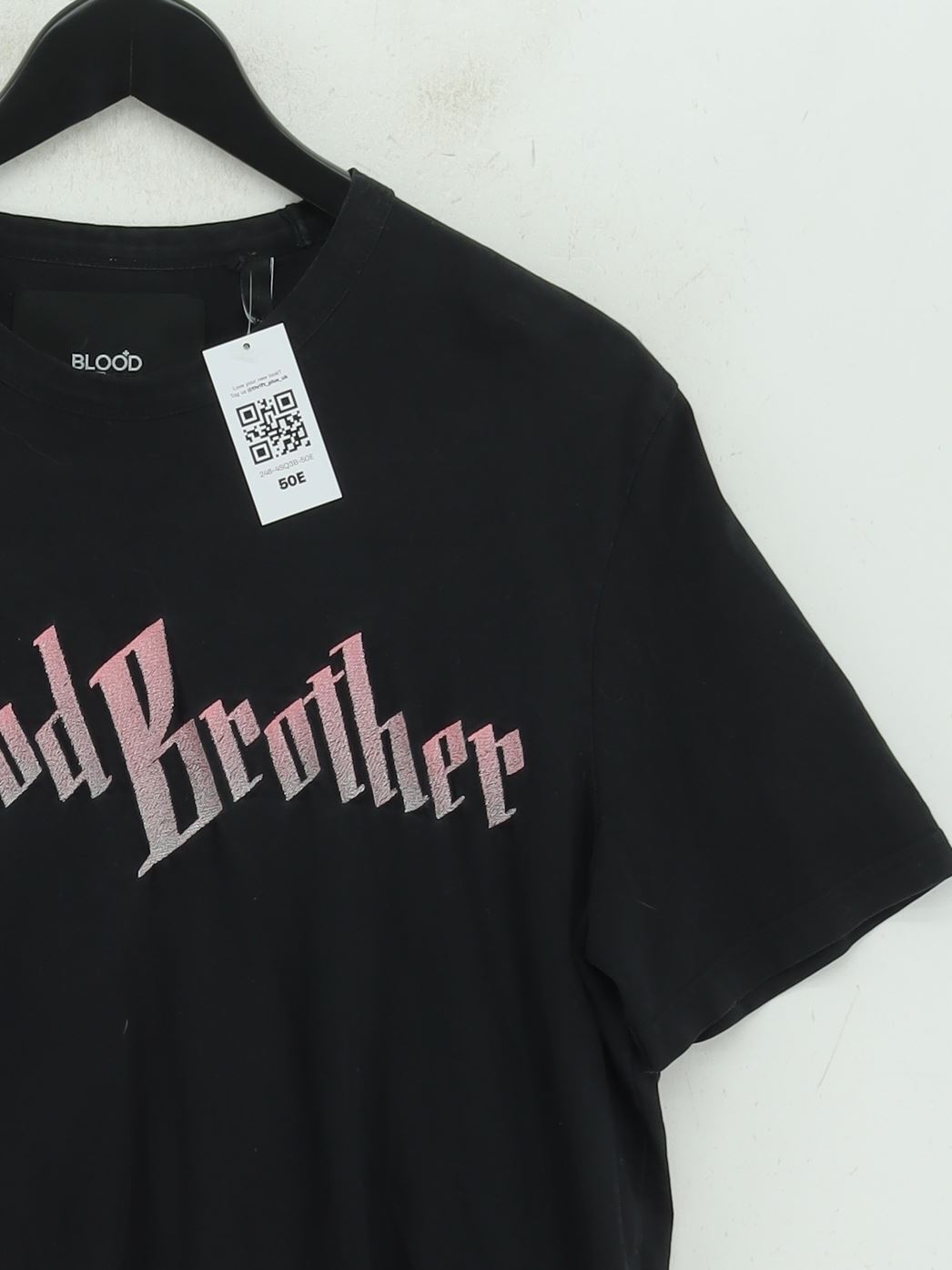 T shirt uomo Blood Brother L nera grafica 100% altra basic