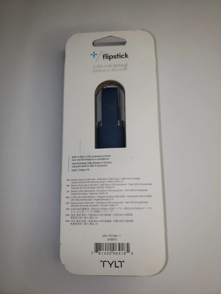 Banco de alimentación TYLT Flipstick 3350 mAh para cargador de batería de teléfono dispositivos micro USB Foto 2 de 2