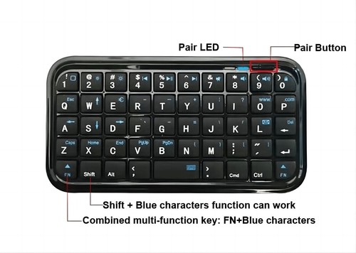 Mini Bluetooth Wireless Keyboard Portable Slim Rechargable Keypad for Pad Phone - Picture 16 of 17