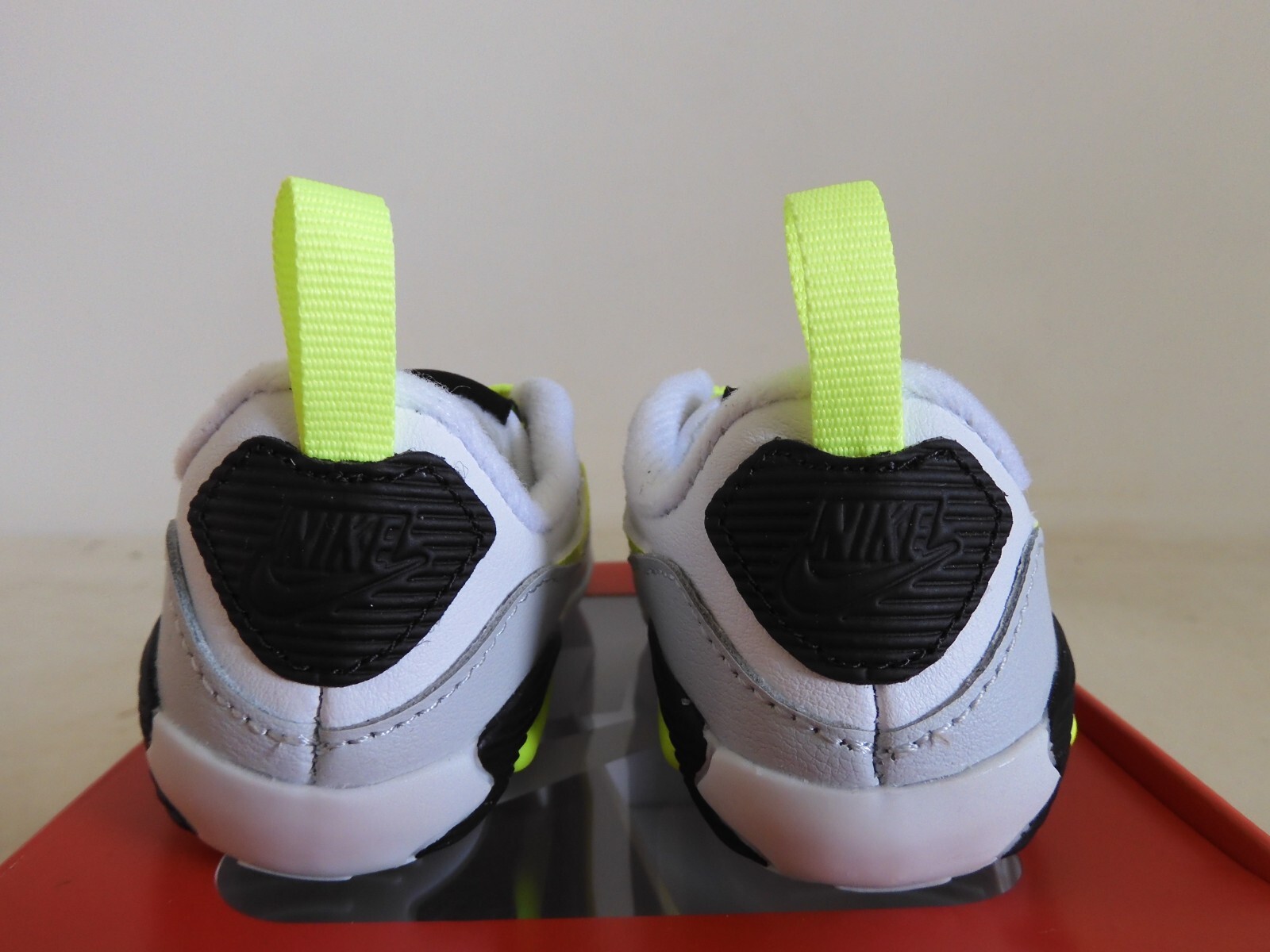 PONY Nike Air Max 90 Culla (Cb) Bianco Volt Nero Puro Platino Taglia 4c [CI0424 112]