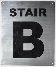 Stair B Sign (Silver, Rust Free Aluminium 10X12)-Monte Rosa LINE-REF24-1027