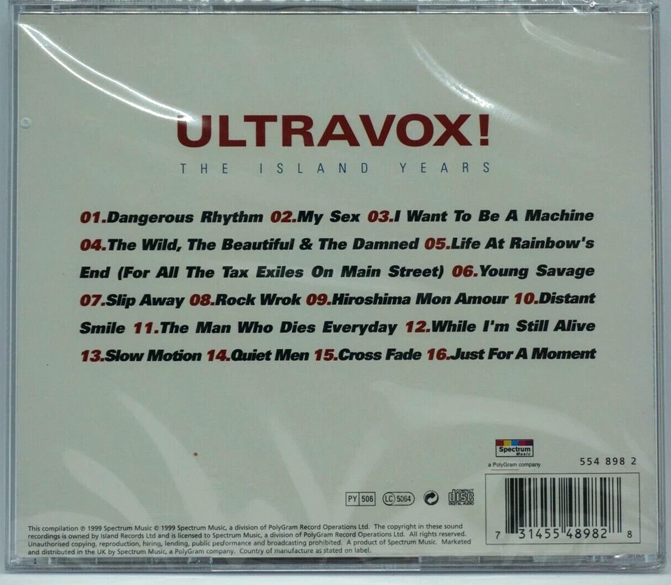 Ultravox : The Island Years CD Album - MIDGE URE - BRAND NEW SEALED - HTF - Image 2 of 2