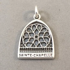 .925 Sterling Silver SAINTE CHAPELLE CHARM Rose Window Paris France 925 TF05