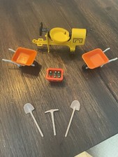 VTG Playmobil Construction Cement Mixer Road Service Wheelbarrow Tool Oil Lot