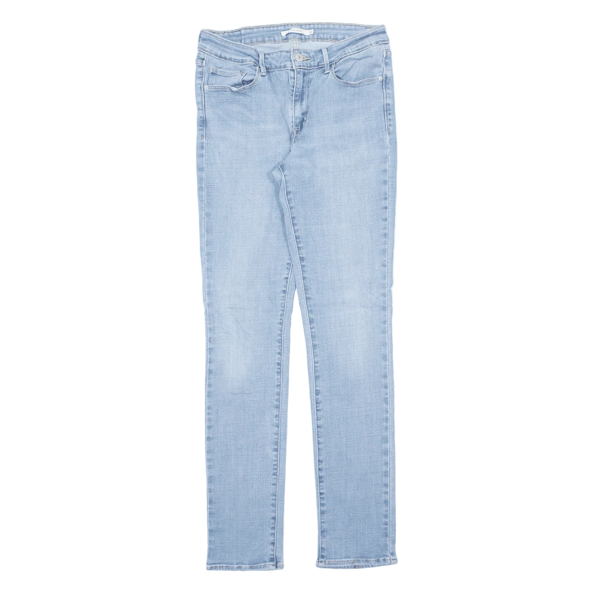 LEVI S Mid Rise Jeans Blue Denim Regular Skinny Stone Wash Womens