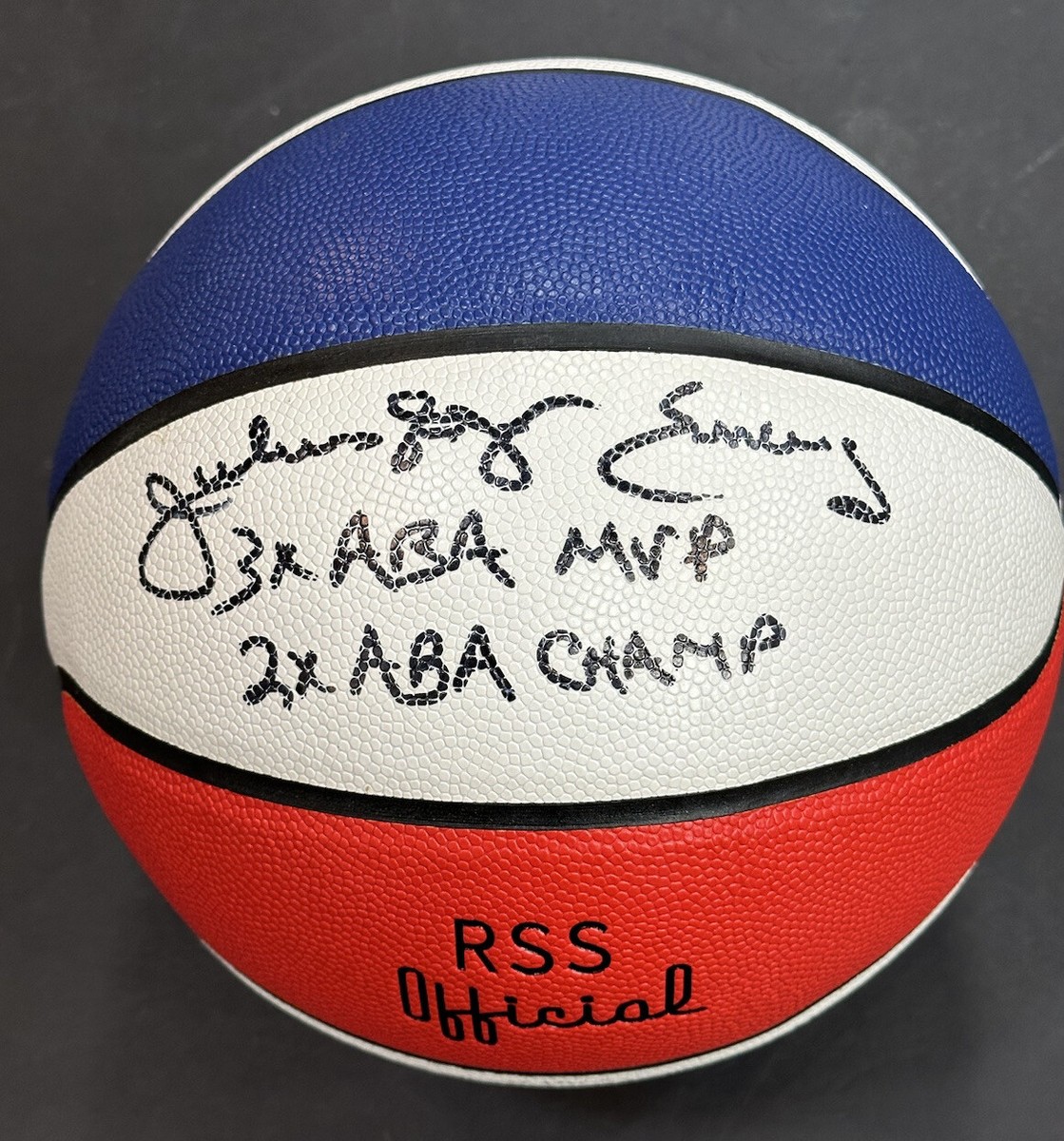 Julius Erving Dr J Nets signed ABA Official basketball 3x MVP 2x
