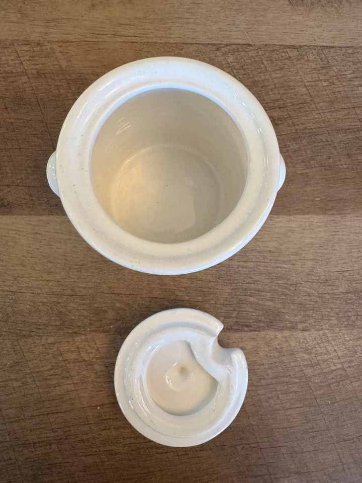 Tarro de cerámica crema pastel de barro bote de sesión de mermelada acanalado decoración de cocina Foto 4 de 4