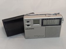 Grundig Traveller II PE 7 Band Travel Radio FM MW SW Silver w/ Case CLEAN WORKS