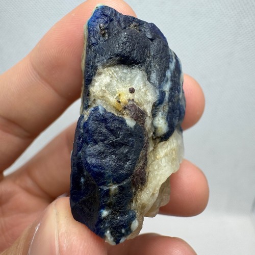 21 Gram Natural Translucent Blue Hauyne Specimen with Calcite from Afghanistan - Picture 5 of 10