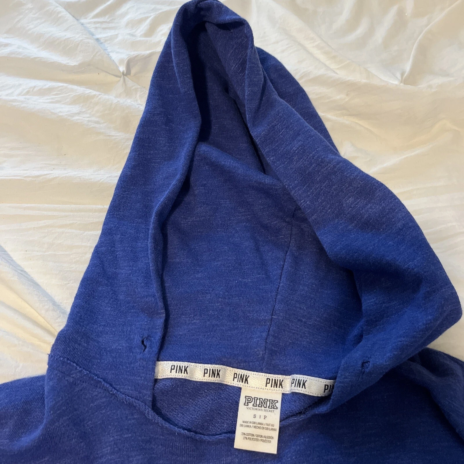 UNDERCOVER Felpa con cappuccio blu Victoria Secret rosa donna piccola blu palestra allenamento fitness casual