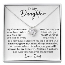 To My Daughter Necklace, Pendant Gift from Dad, Daughter Birthday Christmas Gift