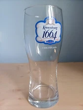 Kronenbourg 1664 Blue & White Label Pint Glass with Crown Mark 303