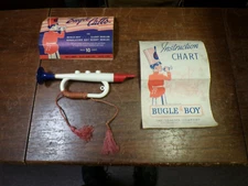 1939 TONETTE CO BUGLE BOY BUGLE W INSTRUCTION AND MUSIC BOOKS 8 1/2 LONG
