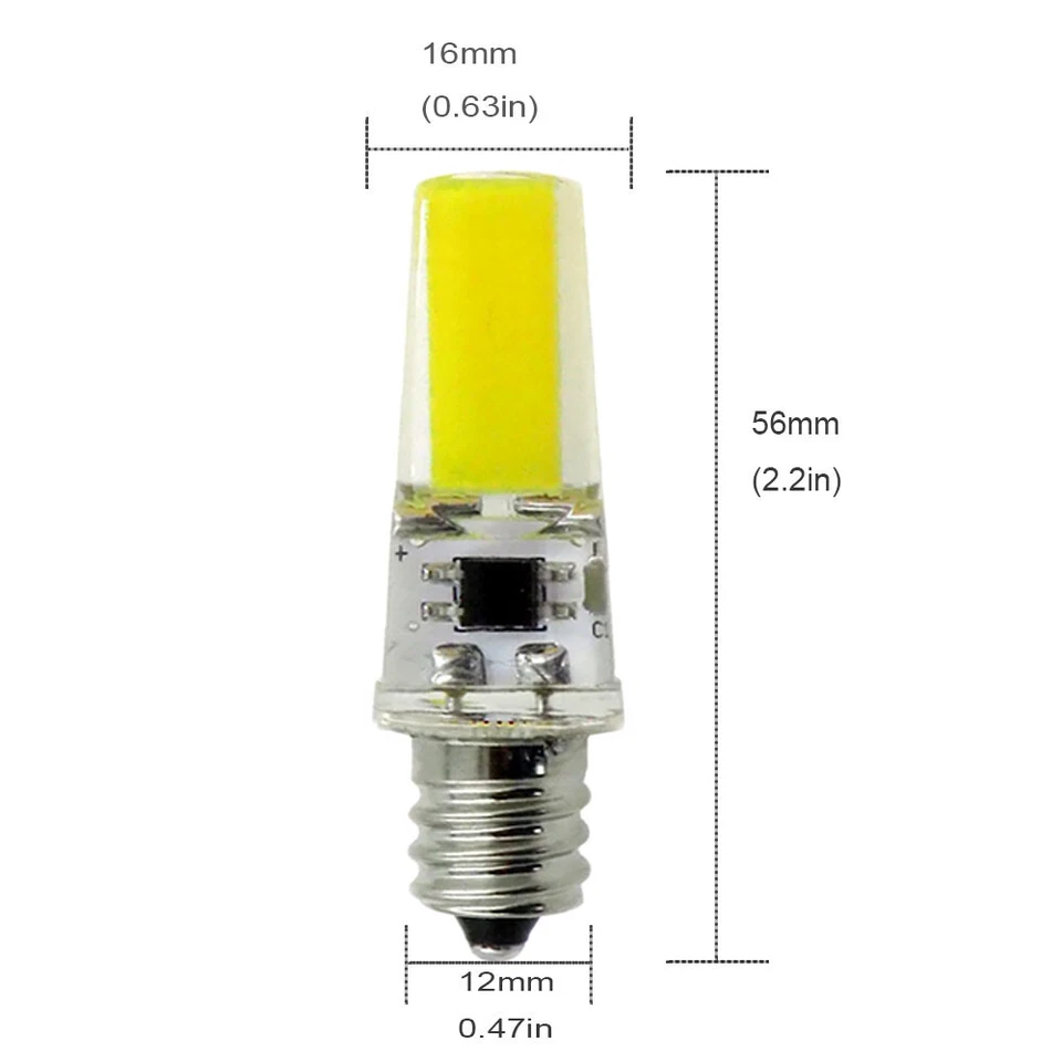 50pcs Dimmable E12 LED Bulb Candelabra C7 COB White Ceiling Light Candle Lamp - Image 4 of 4