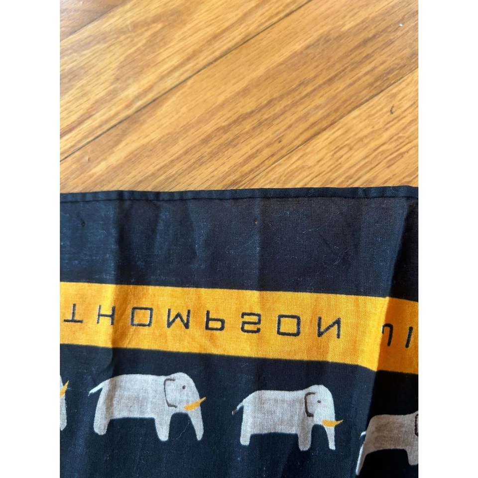 Pañuelo vintage Jim Thompson elefante algodón negro Foto 2 de 4