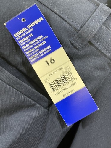 George Boys Cotton Blend Navy Blue Straight Fit School Uniform Dress Pants 16 - Picture 6 of 7