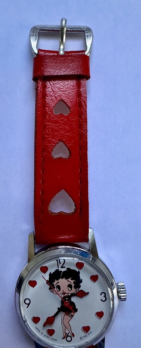 Betty Boop Watch Red Wristwatch Heart Kiss Large Face New Vintage Cartoon Betty Boop Cartoon Wristwatches for sale | eBay main image 4