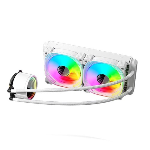 Liquid CPU Cooler 240mm White Minimalist In-One Water Cooling System Radiator - 第 1/13 張圖片