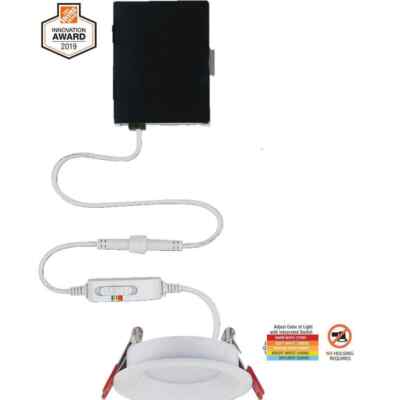 Commercial Electric Slim Baffle Integrated LED 3 in Round Adj Color Temp Canless