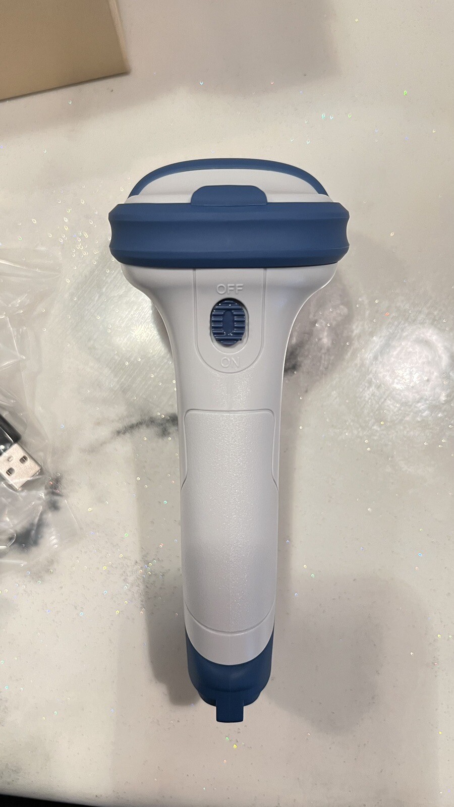 Inateck BCST73 2D Square Wireless Barcode Scanner Blue/White