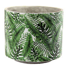 VASO CACHEPOT PIANTE GRASSE FIORI SEMI VIVAI TONDO BOTANIC FOGLIE VERDI 24*22 cm