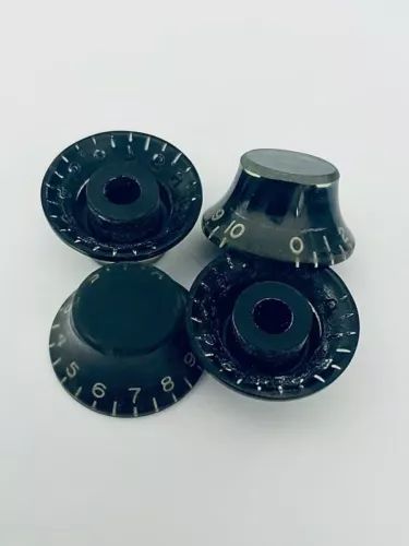 4 AGED RELIC GIBSON TOP HAT BELL KNOBS BLACK LES PAUL US SIZE 59 PARTS HISTORIC