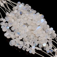 Rainbow Moonstone Gemstone Paer Shape Smooth Beads 7X5 15X10mm Strand 5" EUC257