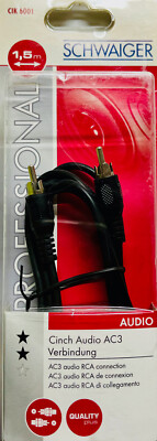 Schwaiger Cinch Stecker Audio Digital RCA AC3 Verbindung Kabel 1,5m NEU + OVP