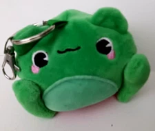 FROG STRAWBERRY REVERSIBLE PLUSH KEYCHAIN BACKPACK CLIP PURSE CLIP