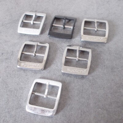 5 Swatch Schnallen Stahl Aluminium Kunststoff für Armband + 1 anonyme Schnalle