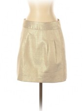 Banana Republic Gold Metallic Mini Festive Holiday Skirt - 2
