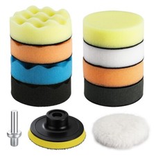 WORKPRO 9 PIEZAS 3" Almohadillas Pulidoras Coche Pulidora para Taladro Esponja Depilación Espuma Pulidora