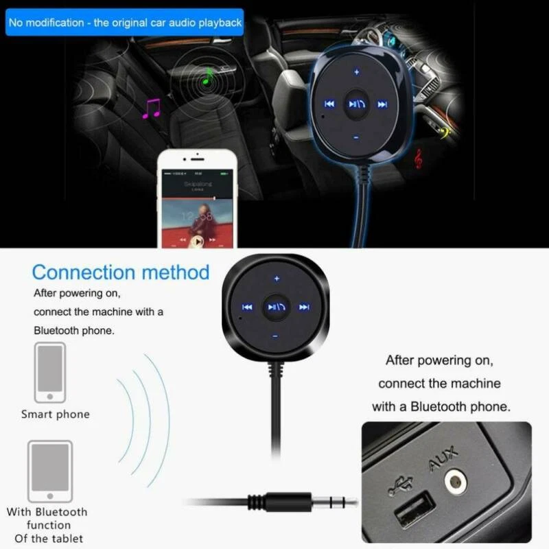 Bluetooth Audio Receiver Car MP3 Player AUX Adapter USB Charger FM Transmitter - Image 2 of 4