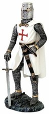 Tempelritter mit Schwert Figur Templer Ritter Deko Skulptur 