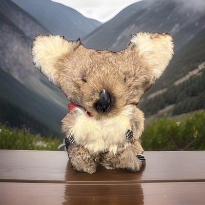 Vintage Australian Koala Bear Genuine Kangaroo Fur Plush Toy Circa 1970