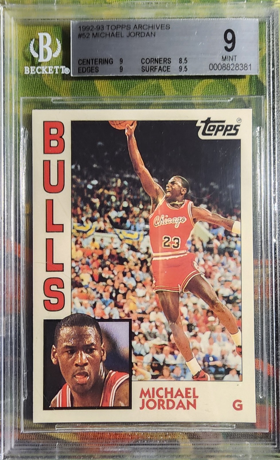 1992-93 Topps Archives - Michael Jordan #52 BGS 9 with 9.5 sub