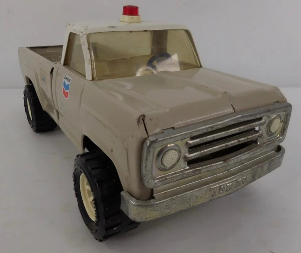 Vintage RARE 1970s Lot of 2 - Tonka Chevron Tow Truck & Pickup Service Trucks - Image 3 of 4