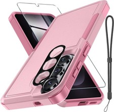 Samsung Galaxy S26 Case with Screen Protector  Camera Lens Cover, Cute Pink
