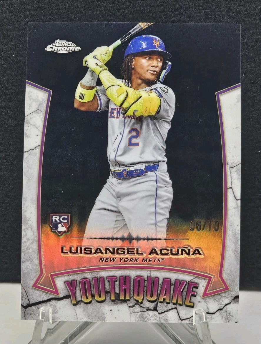 2025 Topps Chrome Luisangel Acuna YouthQuake Black #6/10 RC New York Mets SSP