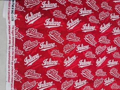 UNIVERSITY of INDIANA HOOISERS NEW SPORT DESIGN NEW 3 YDS Cont.100% COTTON X 44''