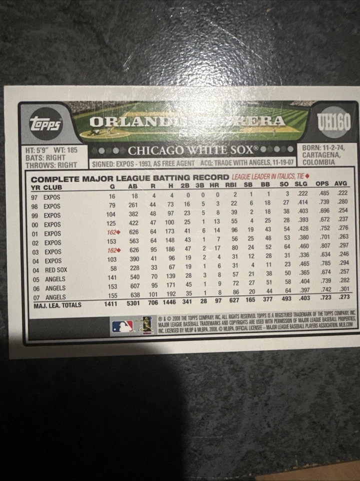 2008 Topps Orlando Cabrera Auto Signed White Sox - Image 4 of 4