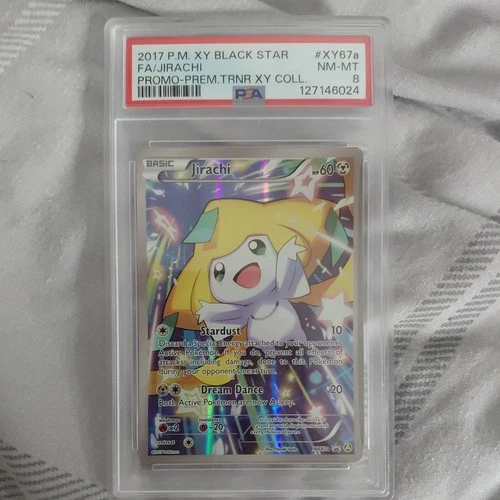 Pokemon Jirachi XY67a XY Alternate Art Full Art Holo Black Star Promo PSA 8