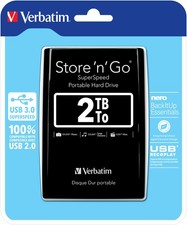 Image of Verbatim 53177 2TB Store 'n' Go USB 3.0 Portable Hard Drive - Black