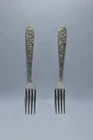 2 Vintage S. Kirk & Son Sterling Silver Repousse Forks, 104 Grams(TWT)