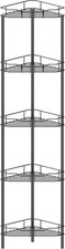 5 Tier Floor Standing Corner Shower Caddy Organizer Shelf with Hooks, Bathroom S