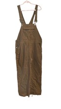 Brown Denim Bib Overalls Women Size S Wide Leg Adjustable Boho Layering Matty S