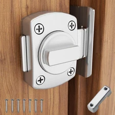 Stainless Steel Rotate Bolt Latch Double Sided Gate Door Lock 2 Installation